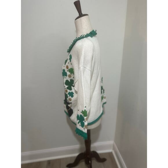 Vintage Phillip Jane Gordon Saint Patrick’s Day Holiday Sweater Shamrocks Size S - Picture 9 of 11